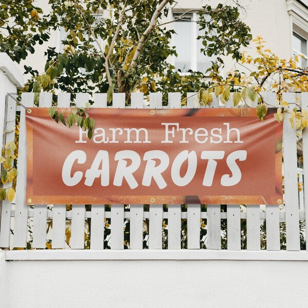 Signmission Farm Fresh Carrots, 24 Inch x 72 Inch, Vinyl Banner - B-72-30585