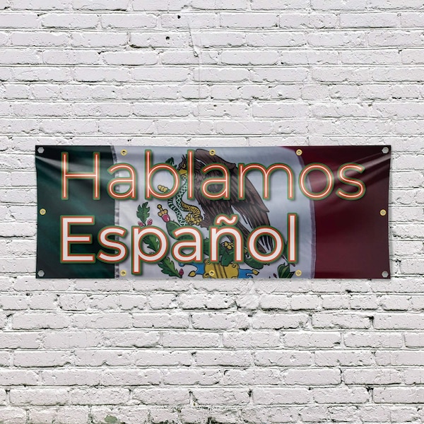 Signmission Hablamos Espanol, 48 Inch x 120 Inch, Vinyl Banner - B-120-30685