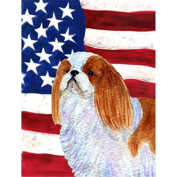 Patioplus 11 x 15 in. USA American Flag with English Toy Spaiel USA Garden Size Flag - PA247139
