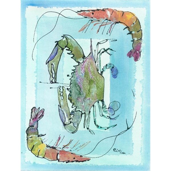 Carolines Treasures 28 x 40 in. Crab Flag Canvas House Size - 8022CHF