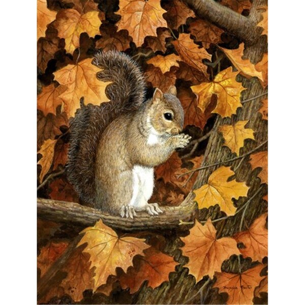 Patioplus Autumn Grey Squirrel by Daphne Baxter Flag Garden Size - PA2557394
