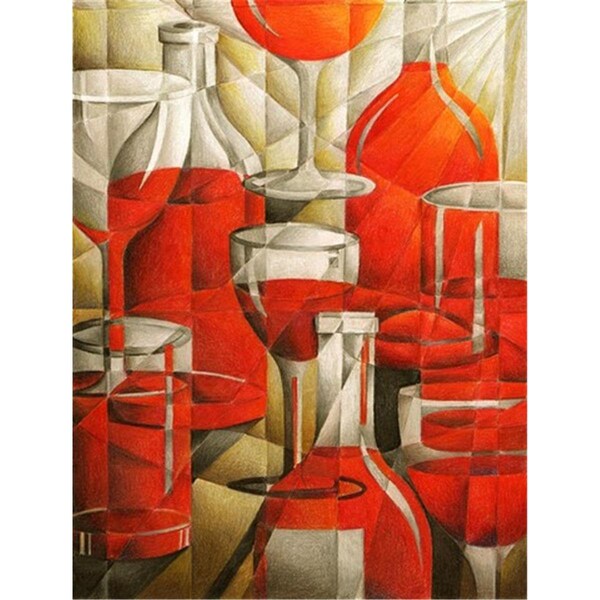 Carolines Treasures Red Wine Bottles and Glasses Flag Canvas House Size - BTBU0174CHF