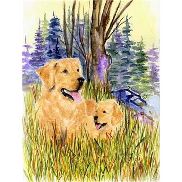 Carolines Treasures Carolines Treasures SS8014CHF 28 x 40 in. Golden Retriever Flag Canvas House Size - SS8014CHF