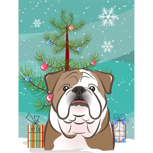 Carolines Treasures Christmas Tree And English Bulldog Flag Canvas House Size - BB1591CHF