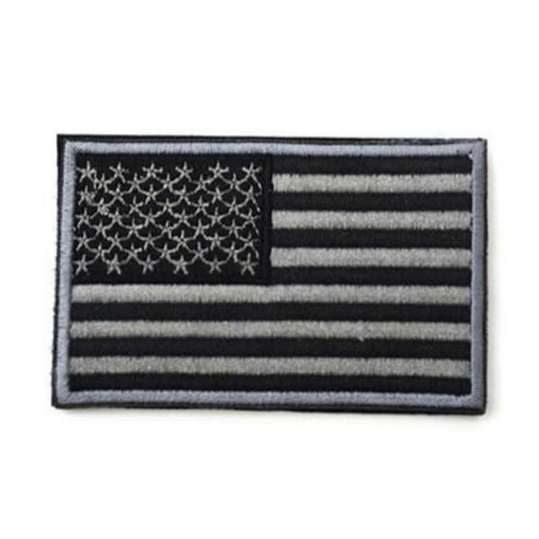 Jupiter Gear Jupiter Gear JG-FLAG1-GRY Tactical USA Flag Patch with Cloth Hook & Eye Backing; Grey - JG-FLAG1-GRY