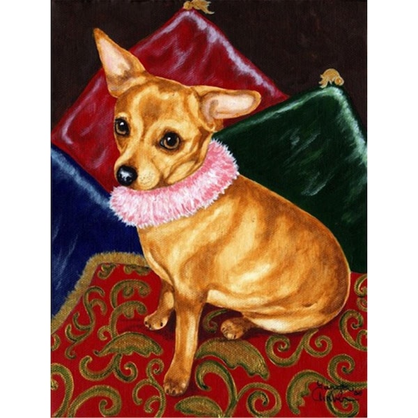 Carolines Treasures Pillow Princess Chihuahua Flag Canvas House Size - AMB1389CHF