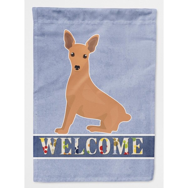 Carolines Treasures Miniature Pinscher Welcome Flag Canvas House Size - CK3695CHF