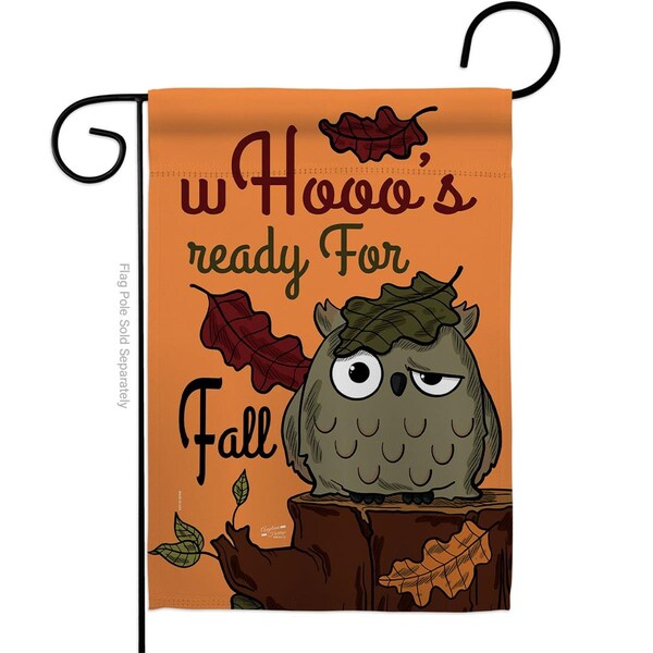 Patio Trasero 13 x 18.5 in. Whooos Ready for Fall Garden Flag with Harvest & Autumn Double-Sided  Vertical Flags - PA3904378