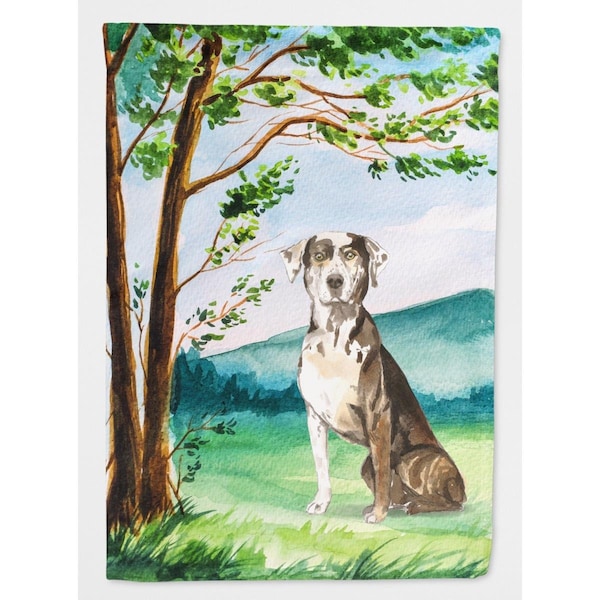 Carolines Treasures Under the Tree Catahoula Leopard Dog Garden Size Flag - CK2576GF