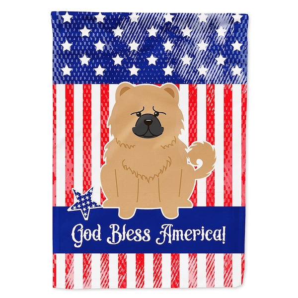 Carolines Treasures Patriotic USA Chow Chow Cream Garden Size Flag - BB3139GF