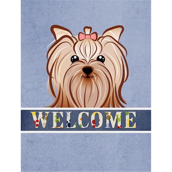 Carolines Treasures Yorkie Yorkishire Terrier Welcome Flag Canvas House Size - BB1390CHF