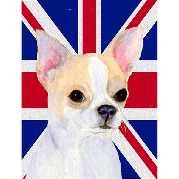Carolines Treasures Chihuahua With English Union Jack British Flag Flag Canvas House Size - SS4916CHF