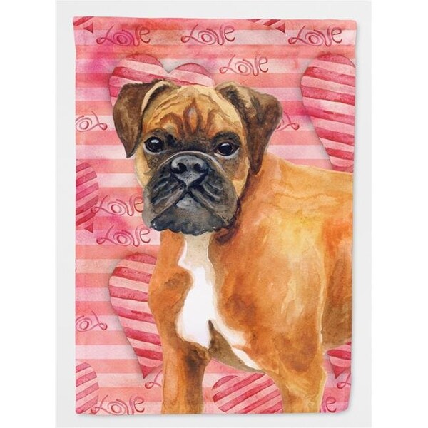 Carolines Treasures Carolines Treasures BB9727CHF German Boxer Love Flag - Canvas House Size - BB9727CHF
