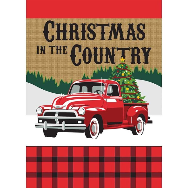 Magnolia Garden Flags 13 x 18 in. Christmas in the Country Burlap Garden Flag - 1478