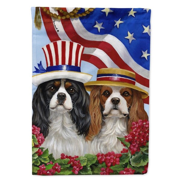 Patioplus 11 x 0.01 x 15 in. Cavalier Spaniel USA Garden Flag - PA2553361