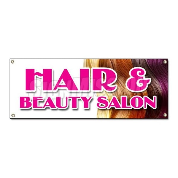 Signmission HAIR & BEAUTY SALON BANNER SIGN manicure hairdresser stylist walk-in - B-HAIR & BEAUTY SALON