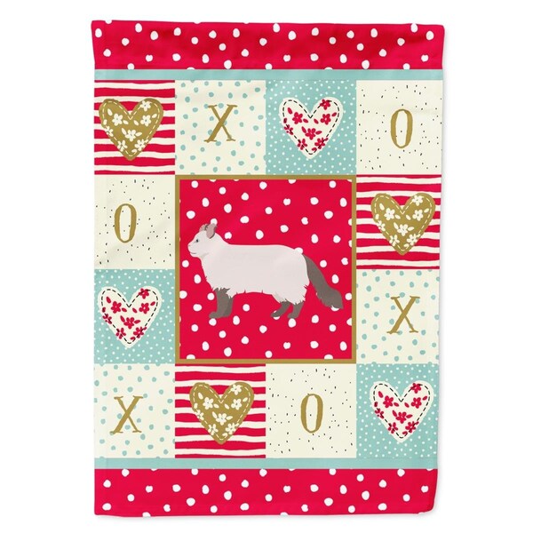 Carolines Treasures 28 x 0.01 x 40 in. American Curl No.2 Cat Love Canvas House Flag - CK5547CHF
