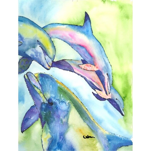 Patioplus Dolphin Canvas Flag - House Size, 28 x 40 in. - PA2554467