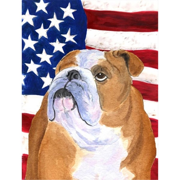 Patioplus 11 x 15 in. USA American Flag with Bulldog English Garden Size Flag - PA55199