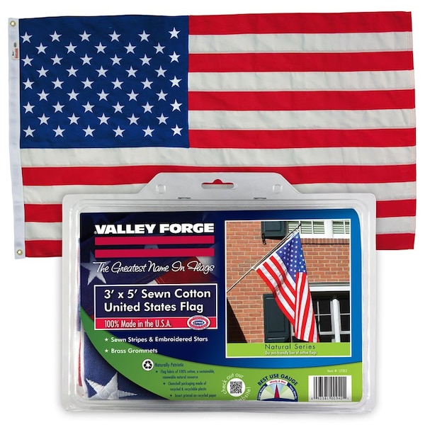 Valley Forge Valley Forge Best USA Flag 5 ft. W X 3 ft. L - USB3