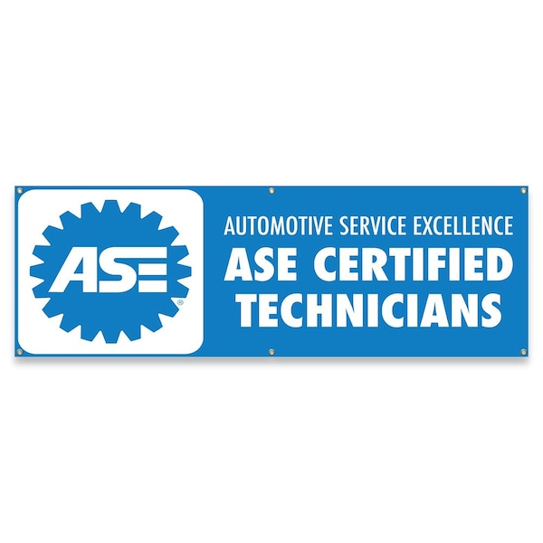 Signmission ASE Certified Technicians Banner Concession Stand Food Truck Single Sided - B-72-30008