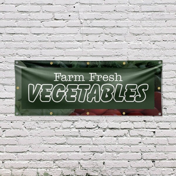 Signmission Farm Fresh Vegetables, 48 Inch x 120 Inch, Vinyl Banner - B-120-30619