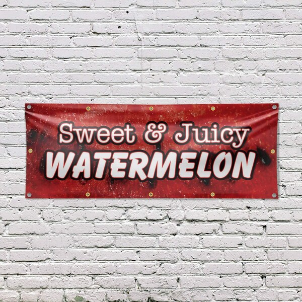 Signmission Sweet & Juicy Watermelon, 48 Inch x 120 Inch, Vinyl Banner - B-120-30874