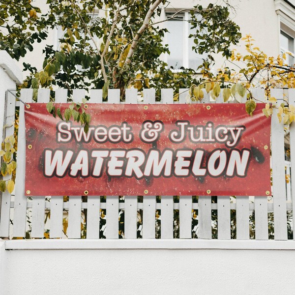 Signmission Sweet & Juicy Watermelon, 48 Inch x 120 Inch, Vinyl Banner - B-120-30874