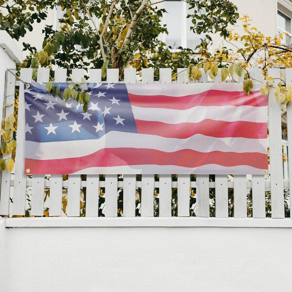 Signmission American Flag, 18 Inch x 48 Inch, Vinyl Banner - B-30461