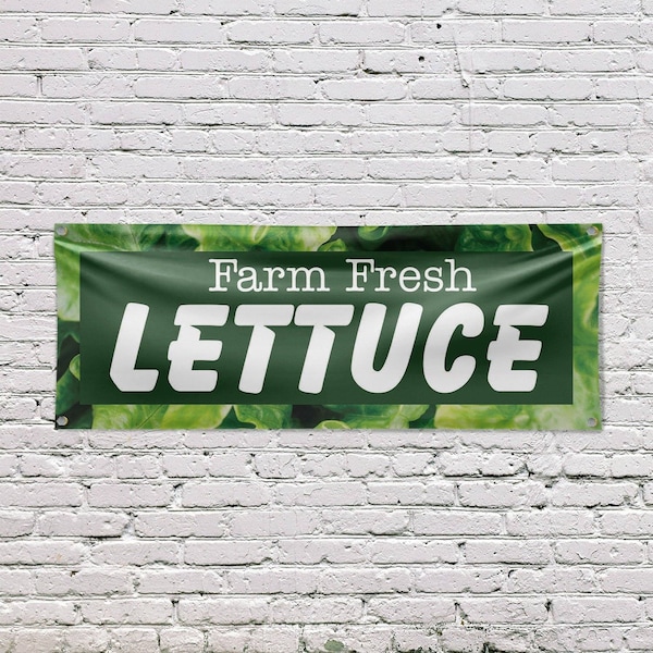 Signmission Farm Fresh Lettuce, 18 Inch x 48 Inch, Vinyl Banner - B-30600