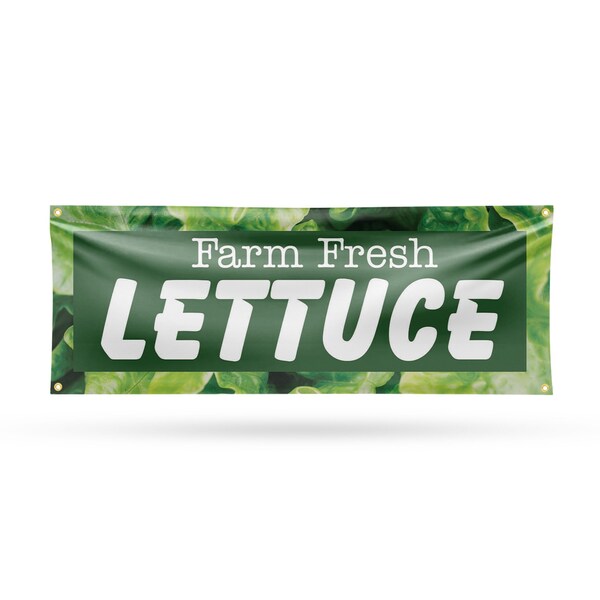 Signmission Farm Fresh Lettuce, 18 Inch x 48 Inch, Vinyl Banner - B-30600