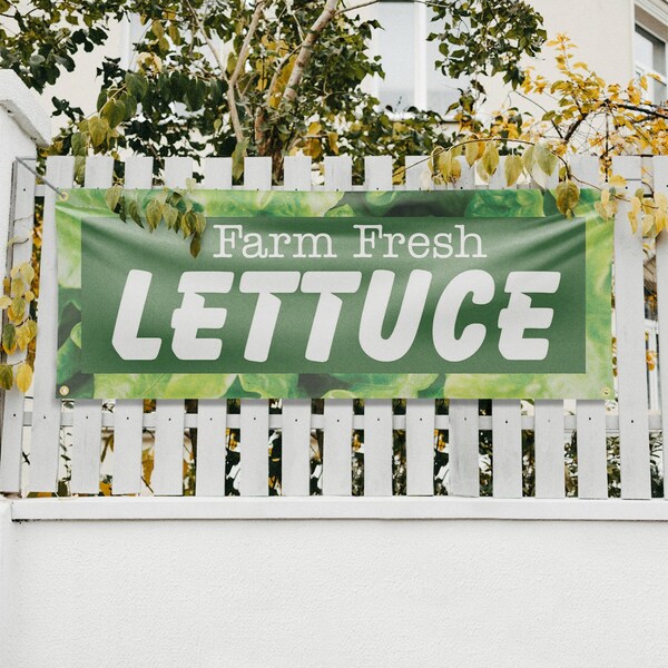 Signmission Farm Fresh Lettuce, 18 Inch x 48 Inch, Vinyl Banner - B-30600