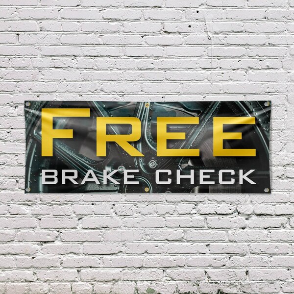 Signmission Free Brake Check, 24 Inch x 72 Inch, Vinyl Banner - B-72-30642