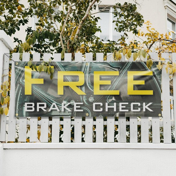 Signmission Free Brake Check, 24 Inch x 72 Inch, Vinyl Banner - B-72-30642