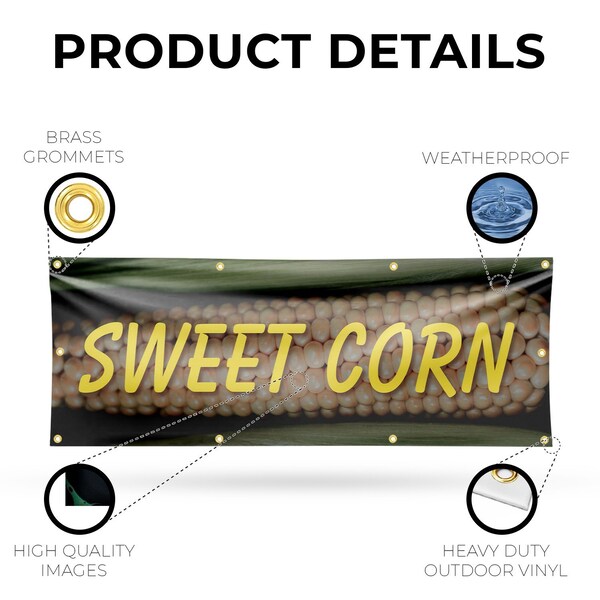 Signmission Sweet Corn, 36 Inch x 96 Inch, Vinyl Banner - B-96-30876