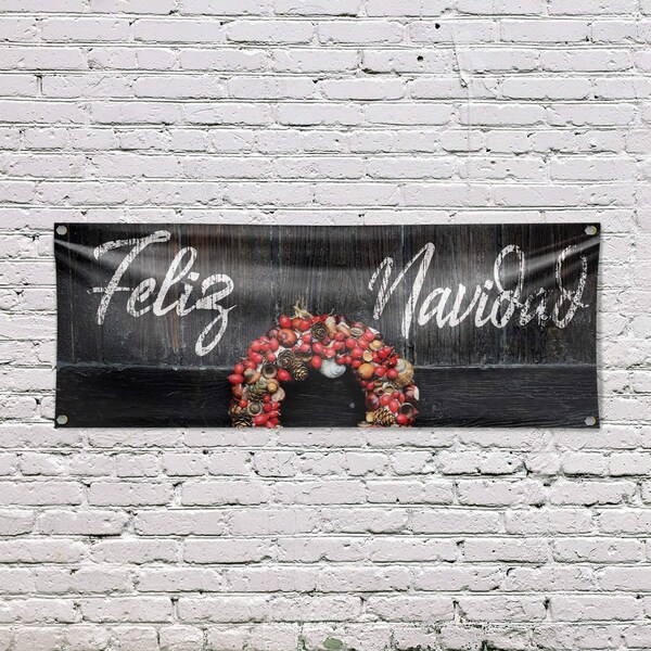 Signmission Feliz Navidad, 18 Inch x 48 Inch, Vinyl Banner - B-30624