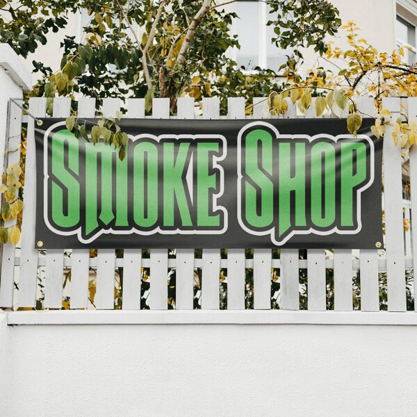 Signmission Smoke Shop, 18 Inch x 48 Inch, Vinyl Banner - B-30860