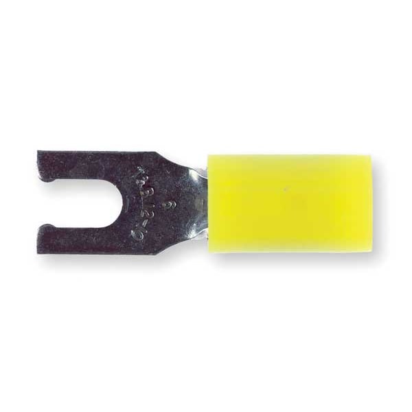 Terminal de horquilla con bloqueo de nylon de calibre 12-10 para tornillo #6, paquete de 50 unidades - RC10-6FL