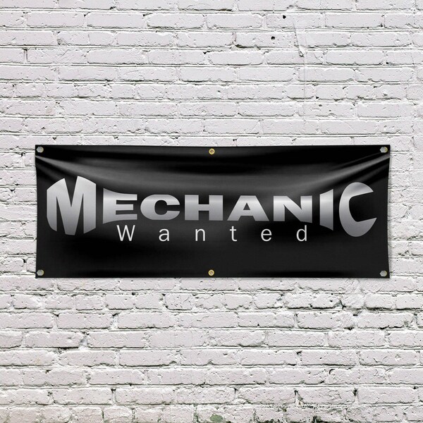 Signmission Mechanic Wanted, 24 Inch x 72 Inch, Vinyl Banner - B-72-30733