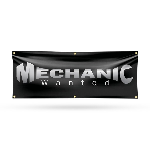Signmission Mechanic Wanted, 24 Inch x 72 Inch, Vinyl Banner - B-72-30733