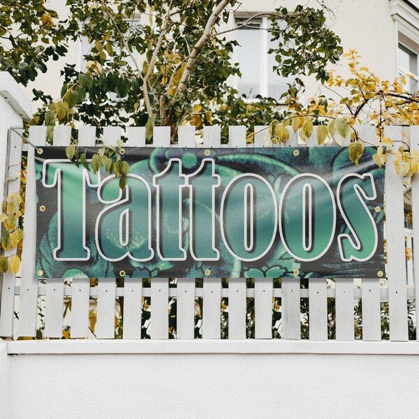 Signmission Tattoos, 48 Inch x 120 Inch, Vinyl Banner - B-120-30883