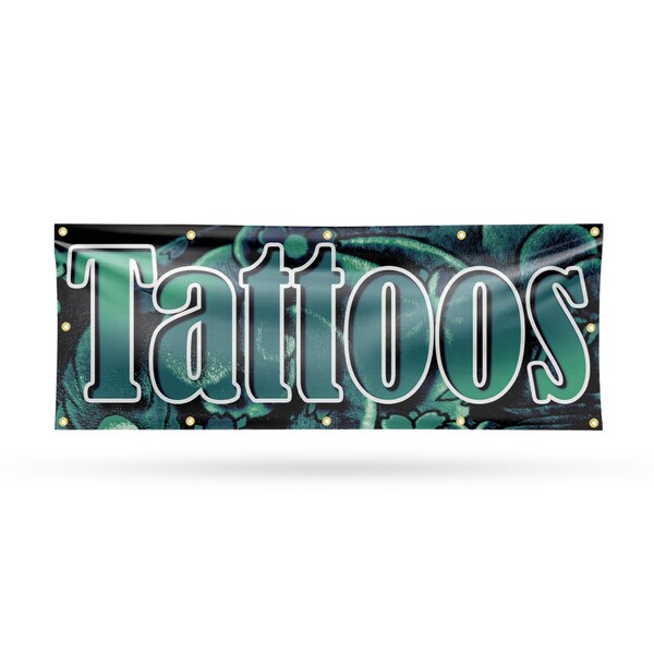 Signmission Tattoos, 48 Inch x 120 Inch, Vinyl Banner - B-120-30883