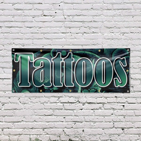 Signmission Tattoos, 48 Inch x 120 Inch, Vinyl Banner - B-120-30883