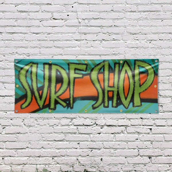 Signmission Surf Shop, 48 Inch x 120 Inch, Vinyl Banner - B-120-30873