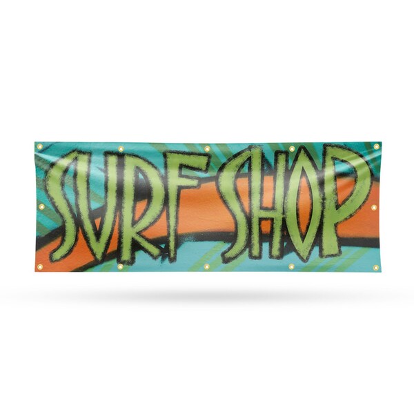 Signmission Surf Shop, 48 Inch x 120 Inch, Vinyl Banner - B-120-30873