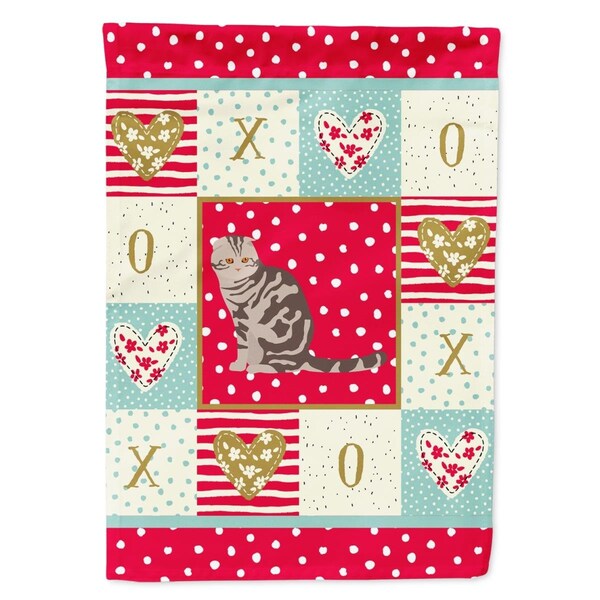 Carolines Treasures 11 x 0.01 x 15 in. Foldex Exotic Fold Cat Love Garden Flag - CK5762GF