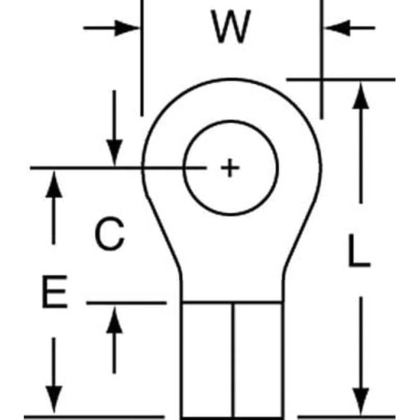 Terminal de anillo no aislado de calibre 12-10 AWG para perno #10, paquete de 500 unidades - MU10-10RHTK