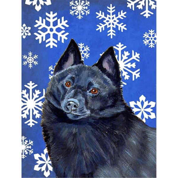 Patioplus 11 x 15 in. Schipperke Winter Snowflakes Holiday Garden Size Flag - PA245667