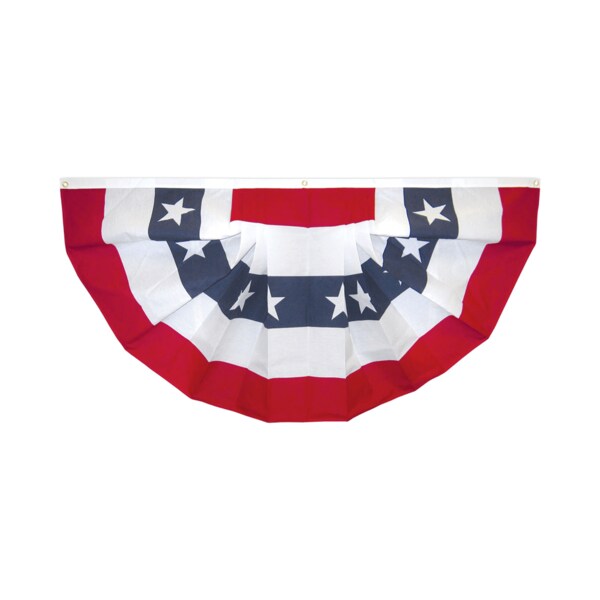 Global Flags Unlimited Pleated Poly Cotton Printed Fan 18"x36" With Stars - 204021
