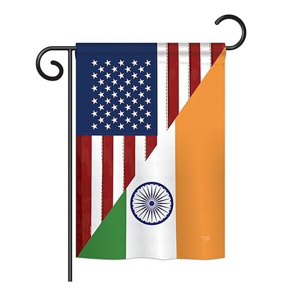 Gardencontrol 13 x 18.5 in. India Friendship Flags of the World Impressions Decorative Vertical Double Sided Garden Flag - GA1485931
